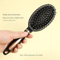 Lot de brosses de massage antistatiques en plastique noir à coussin d'air pour coiffure et coiffage en salon, idéal pour cheveux bouclés