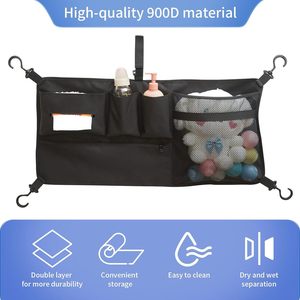 Infant Carriage Storage Bag Nylon Medium Capacity Open Closure Water Resistant For Stroller Organizing - Product Image 2