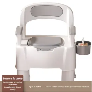 Chaise de siège de toilette en plastique portable de luxe pour les patients âgés pot <span class=keywords><strong>mobile</strong></span> durable pour adultes pour hôtels hôpitaux utilisation en extérieur - Product Image 2