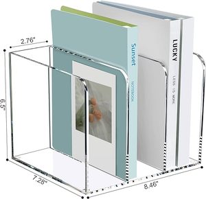 Revistero acrílico Organizador de escritorio Sujetalibros transparente Almacenamiento de organización - Product Image 3