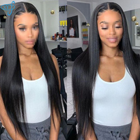 Grosir Pabrik Wig rambut asli Remy hd tanpa diproses, Wig rambut manusia 100% 36 38 40 inci