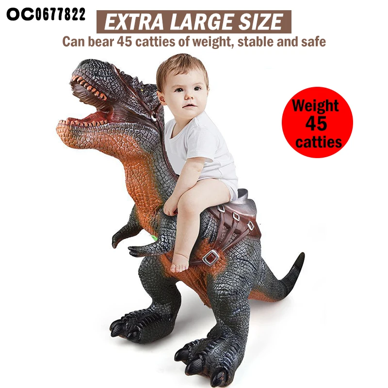 Cool large Baby Simulation Soft Rubber Ride on Dinosaur Toys with Sound