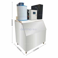 Machine à glace en flocons automatique commerciale en acier inoxydable 304 avec refroidissement par eau et moteur, capacité de stockage de 500 kg