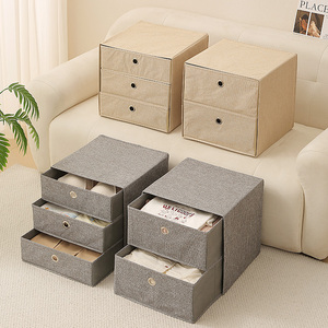 Organizador de Gavetas Dobrável de 3 Camadas em TNT Sustentável e Durável para Armário, Roupeiro, Roupa Íntima e Sutiãs - Product Image 4