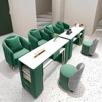 Ensemble table et chaise de manucure au design moderne pour salon de manucure, en métal, avec aspirateur et canapé de salon pour institut de beauté