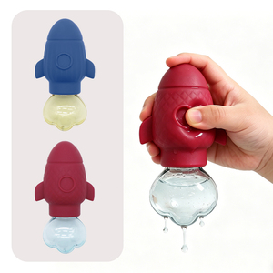 Juguetes de Baño de Silicona para Bebés, Cohete Espacial que Rocía Agua, Juego de Bañera para Niños Pequeños, Diversión al Bañarse - Product Image 1