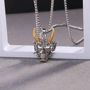 Nouveau Collier Pendentif Punk Unisexe pour Hommes et Femmes, Chaîne de Pull, Bijou de Fête Rock Niche, Style Hip Hop, Masque de Samouraï Japonais Diable - Product Image 2
