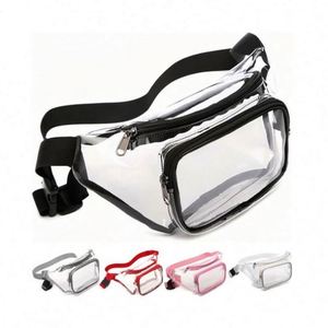 Custom Logo Hot Sale Outdoor Fashion Transparent Crossbody Fanny Pack <b>Clear</b> PVC Waterproof Waist <b>Bag</b> for Women Men - Product Image 1