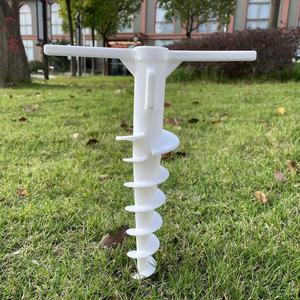 Piquet de sol en PVC en spirale en forme de T, 21 cm de largeur, 29 cm de longueur, pour tente, utilisation en extérieur - Product Image 2