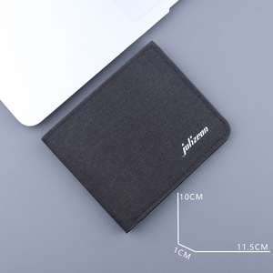 Portafoglio con cerniera di sicurezza tascabile minimalista da uomo in tela lunga sottile personalizzato - Product Image 4