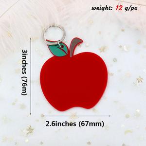 Vente chaude KHS127KC021 Enseignant Merci Apple Porte-clés UV Imprimé Acrylique Monogramme Porte-clés École Étudiant Cadeau - Product Image 2