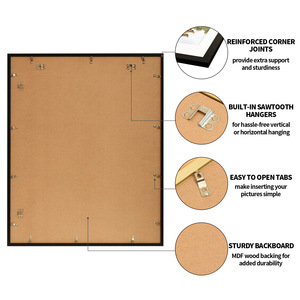 Custom Modern and Simple Thin 1.8cm Narrow 1cm <strong>Gallery</strong> Matted Photo <strong>Frame</strong> Black Aluminum Alloy Photo <strong>Frame</strong> - Product Image 6