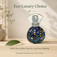 Botol Parfum Kaca Kosong Motif Bunga Berbintang Matte Cetak Sablon, Dekorasi Mewah, 30ml 50ml 100ml, Promo Hot Sale