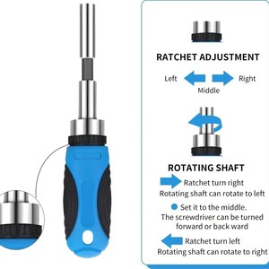 Bộ dụng cụ sửa chữa nhà cửa 34 món đa năng, gồm tua vít ratchet, đầu vặn lục giác, đầu vặn Phillips, đầu vặn chữ thập, đầu vặn <span class=keywords><strong>Torx</strong></span>, đầu vặn vuông - Product Image 5