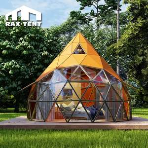 Tente de luxe à dôme géodésique pour le glamping et les centres de villégiature familiaux avec baie vitrée en verre trempé - Product Image 4