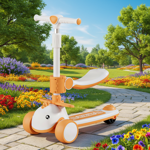 Wholesale Three Wheel Kids Foldable Electric Scooter Adjustable Height With Flash Wheels - Product Image 4