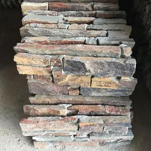 Wholesale Exterior Decoration Rust Natural Rock Slates Tiles Culture Stones Facade Wall Cladding Veneer