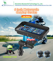 Écran CarPlay Moto OEM 6 Pouces avec TPMS, Bouton de Contrôle Filaire, Double Caméra 1080P, Enregistrement en Boucle, Système Android 14, 4+64 Go