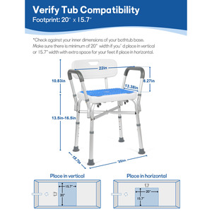 Wholesale Tub Chair Bathroom Seat Adjustable Bath Stool Bathtub Seat Bath Chair for the Elderly Shower Chair - Product Image 3