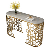 Table de console moderne avec meubles de salon en acier inoxydable doré