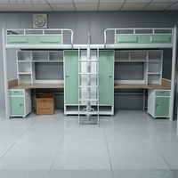 Lit superposé personnalisé pour dortoir avec bureau et armoire, mobilier d'angle moderne en métal pour étudiants, OEM, pour écoles, hôtels, dortoirs, en acier