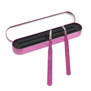 Hot-selling purple set of tweezers for eyelash <b>extensions</b>, lash <b>extensions</b>, straight and curved tips, <b>nail</b> and eyelash - Product Image 1