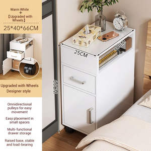 Custom Logo Eco-Friendly Durable Minimalist Wood <b>Nightstand</b> with Multi-Drawer Modern Bedroom & Living Room Storage Organizer - Product Image 4