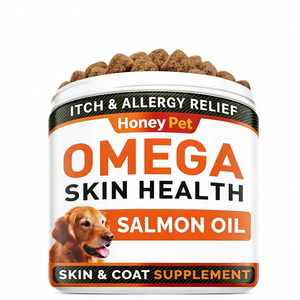ओमेगा 3 कुत्तों के सैल्मन तेल नरम चकत्ते कार्बनिक तेजी से अवशोषण एलर्जी राहत त्वचा कोट पूरक - Product Image 1