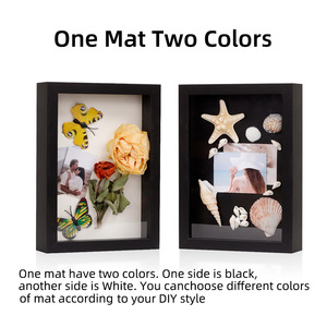 Custom tutto nero <span class=keywords><strong>legno</strong></span> bianco 3cm 5cm profondità 8x8 16x16 pollici A3 A4 ombra scatola cornice per foto con Plexiglass - Product Image 2