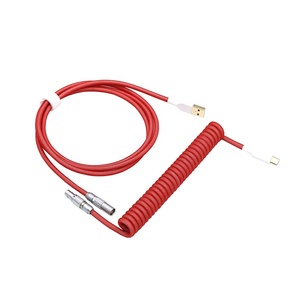 Angitu OB Aviator <span class=keywords><strong>C</strong></span>âble <span class=keywords><strong>USB</strong></span> enroulé à double manchon vers clavier mécanique Type <span class=keywords><strong>C</strong></span> + <span class=keywords><strong>TRRS</strong></span> <span class=keywords><strong>C</strong></span>âble enroulé fendu - Product Image 3