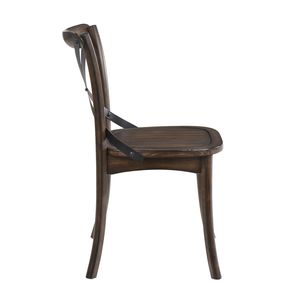 DB Farmhouse-Style Dark Oak Black Side Chair con respaldo en forma de X Juego de 2 con recubrimiento en polvo para comedor Hogar Oficina Sala de estar - Product Image 4