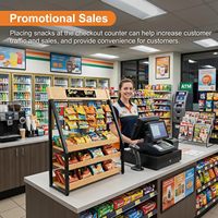 Présentoir à bonbons 3 niveaux en bois et métal Mystique Maison – Organisateur multifonctionnel pour snacks, idéal pour magasin, cuisine et usage domestique