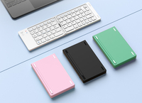 Keyboard BT Lipat Tipis dengan Sakelar Scissor, Dapat Diisi Ulang via USB, Multi Perangkat untuk Ponsel, Tablet, Laptop, Mengetik