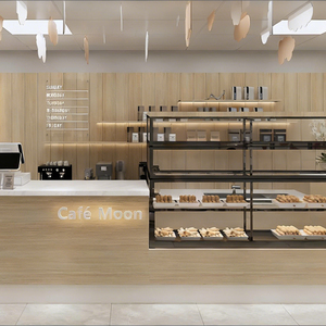 Café moderne personnalisé avec design intérieur <span class=keywords><strong>haut</strong></span> <span class=keywords><strong>de</strong></span> <span class=keywords><strong>gamme</strong></span>, comptoir alimentaire <span class=keywords><strong>de</strong></span> qualité supérieure pour centre commercial, <span class=keywords><strong>décoration</strong></span> <span class=keywords><strong>de</strong></span> centre commercial, café <span class=keywords><strong>haut</strong></span> <span class=keywords><strong>de</strong></span> <span class=keywords><strong>gamme</strong></span> - Product Image 2
