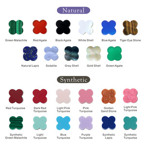 Đá Clover tự nhiên Onyx đỏ xanh đen Agate hình bốn hoa 8mm/10mm/12mm bán buôn Dubai - Product Image 5