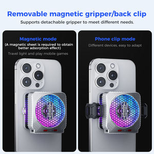 Refroidisseur magnétique pour téléphone de gaming 30W avec anneau lumineux RGB, <span class=keywords><strong>radiateur</strong></span> thermique à semi-conducteurs, ventilateur de refroidissement pour overclocking, compatible téléphone et <span class=keywords><strong>tablette</strong></span> - Product Image 6
