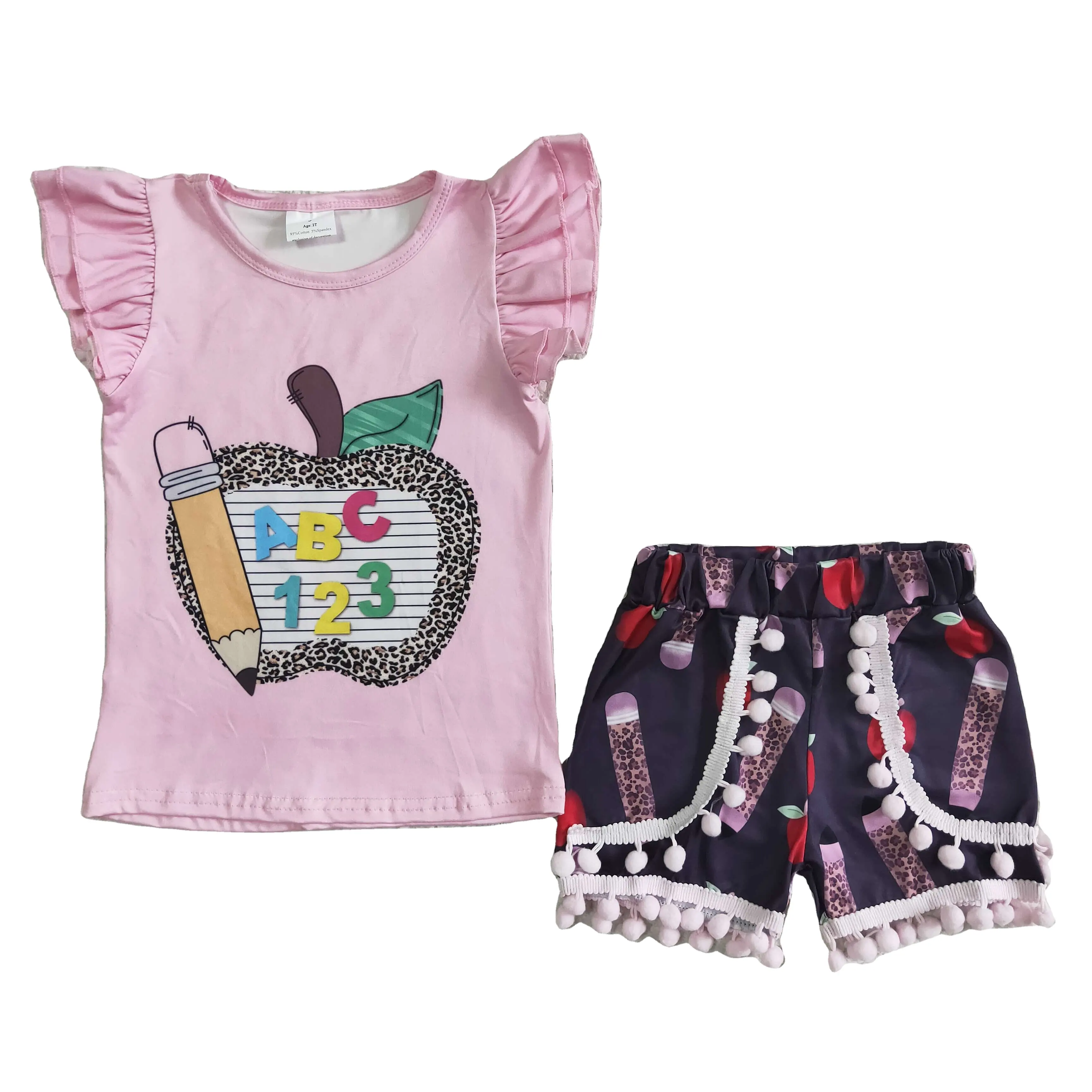 cheap china wholesale kids clothing back to school pink outfits 8 year old girl clothes