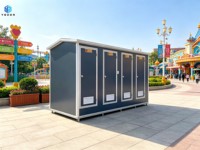 Toilettes publiques modulaires portables, cabine de toilettes mobile préfabriquée, toilettes extérieures multi-emplacements pour parc, site touristique, parc d'attractions