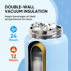 Ensemble de 2 gourdes isothermes pour enfants de 12 oz, en acier inoxydable 304, sans BPA, avec paille rabattable, anti-fuite, bouteille thermique - Product Image 3