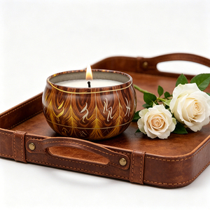 Pot à bougie Serene de luxe, échantillon, couvercle blanc, remplissage de cire parfumée, pour présentation commerciale, évaluation et exposition, Global Deluxe - Product Image 1