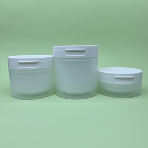 Vente en gros 50g 100g 120g 150g Pot de tampon de toner à double paroi avec <span class=keywords><strong>pince</strong></span> à épiler Pot de masque de crème à récurer avec cuillère - Product Image 2