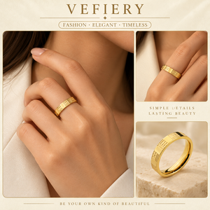 Bague de mode en acier inoxydable gravée chiffres romains dorés, personnalisable avec logo, vente en gros - Product Image 2