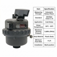 Compteur d'eau volumétrique standard ISO4064 IP68 DN15 à jet unique, corps en laiton et nylon, piston rotatif, OEM