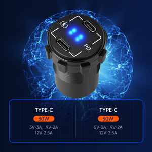 <span class=keywords><strong>USB</strong></span> C Cổng ổ cắm sạc xe hơi 12V <span class=keywords><strong>USB</strong></span> Outlet với 30W kép PD cổng sạc nhanh <span class=keywords><strong>USB</strong></span> Loại C Adapter - Product Image 3