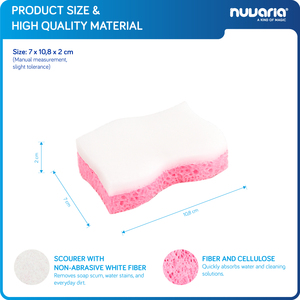 Spugna Abrasiva in Fibra di Poliestere e Cellulosa Rigenerata Spugna Multiuso Resistente per Pulizie Domestiche e in Cucina - Product Image 3