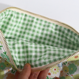 Women's Eco-Friendly Portable Reusable Floral Custom Printed Cotton <b>Cosmetic</b> <b>Organizer</b> Bags Zipper Closure for Travel for - Product Image 4