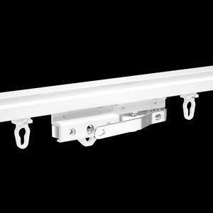 Nuevo estilo de riel de cortina de pliegue único pequeño blanco con guías y soportes, popular en EE. UU. y Australia, riel de cortina de pliegue ondulado - Product Image 5