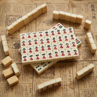Ensemble de Mahjong Vintage en Acrylique Personnalisé Marque HZX – Jeu de Table Chinois Traditionnel Classique de Luxe pour Casino et Jeux d'Aubaine
