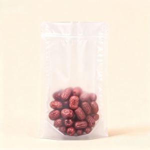 Sacchetto Richiudibile <span class=keywords><strong>Trasparente</strong></span> Opaco per Alimenti, Busta Riutilizzabile <span class=keywords><strong>in</strong></span> <span class=keywords><strong>Plastica</strong></span> Personalizzata con Zip - Product Image 2