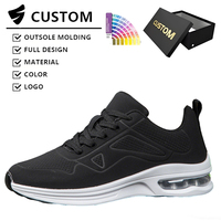 Chaussures de course ultra-légères et polyvalentes à coussin d'air de couleur unie pour unisexe, chaussures décontractées imperméables et brillantes